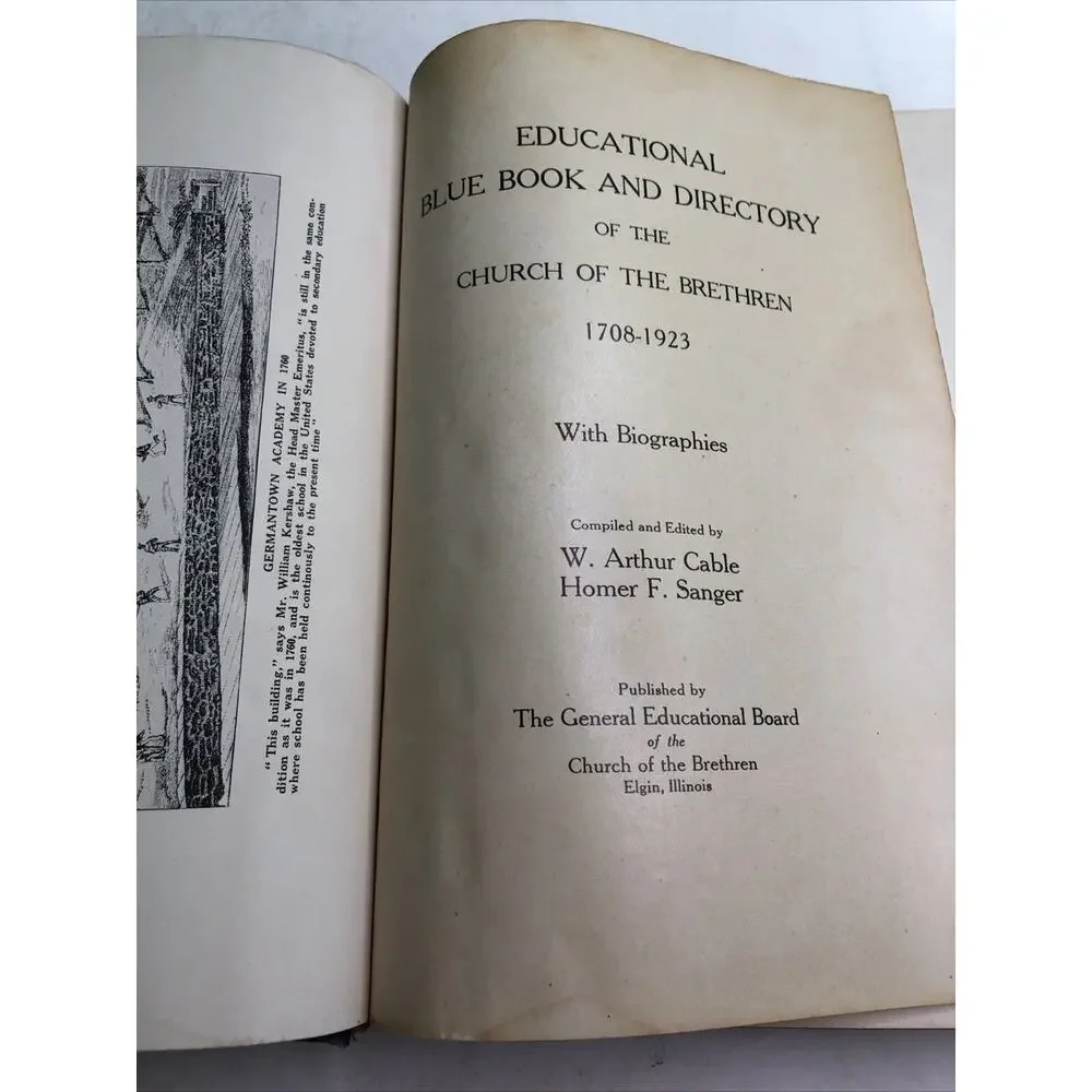 Educational Blue Book and Directory of the Church 1st Edition Cable & Sanger